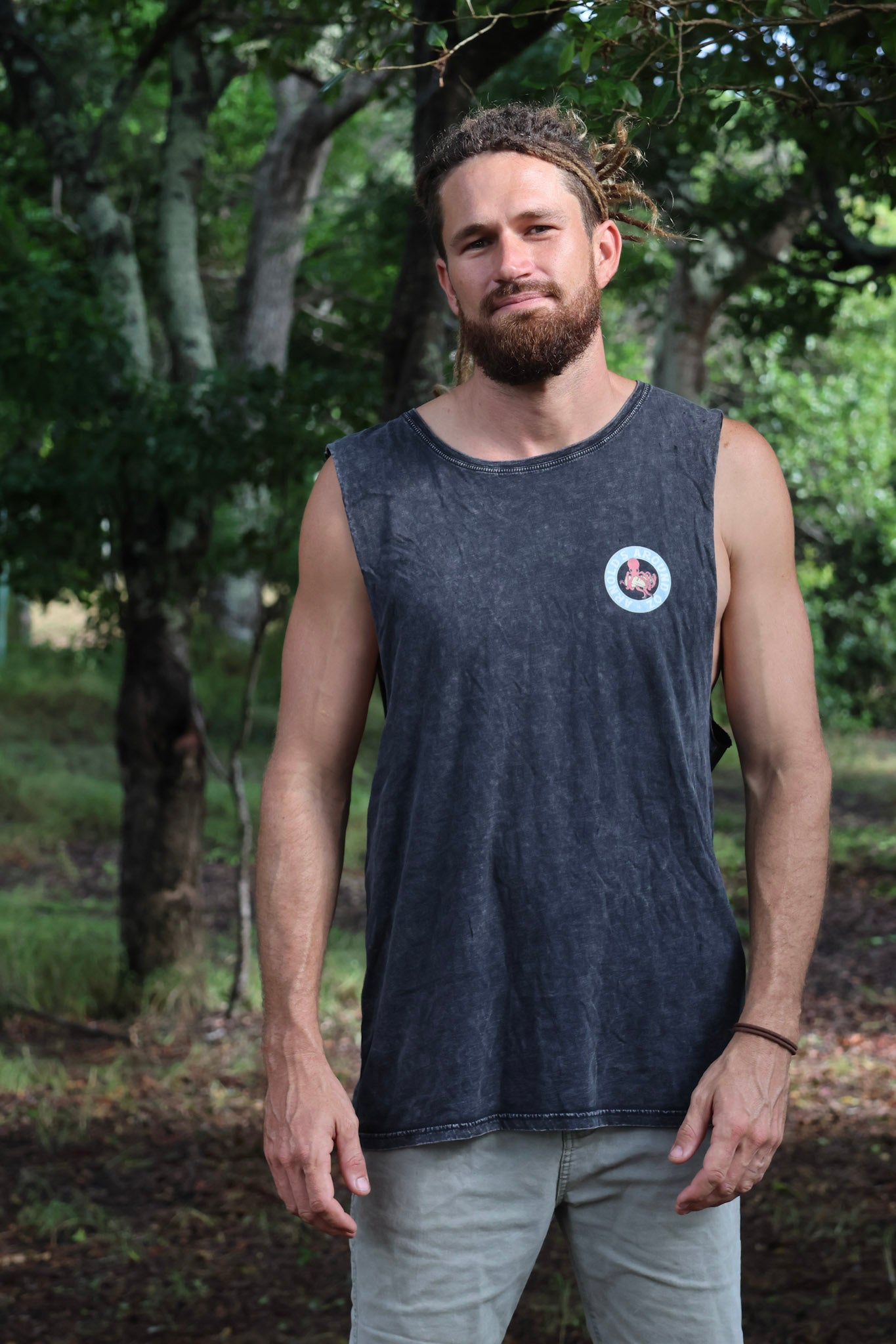 INKED & SINKED STONE WASH TANK - BLACK