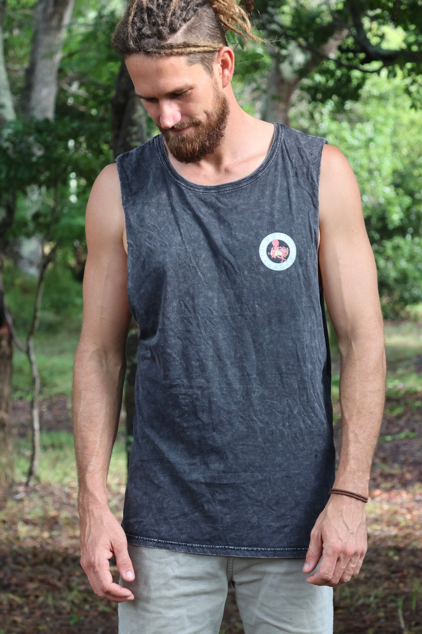 INKED & SINKED STONE WASH TANK - BLACK