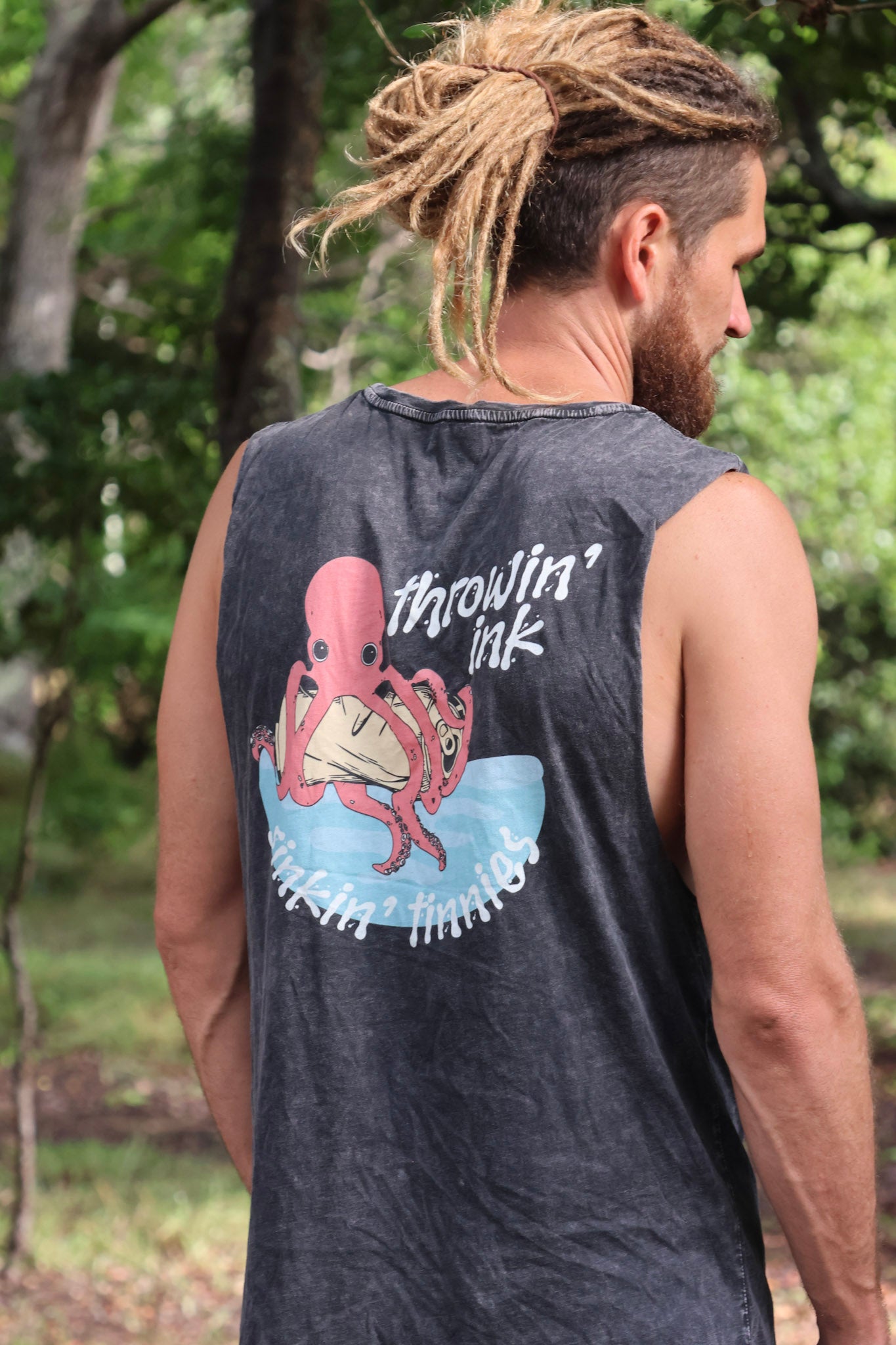 INKED & SINKED STONE WASH TANK - BLACK