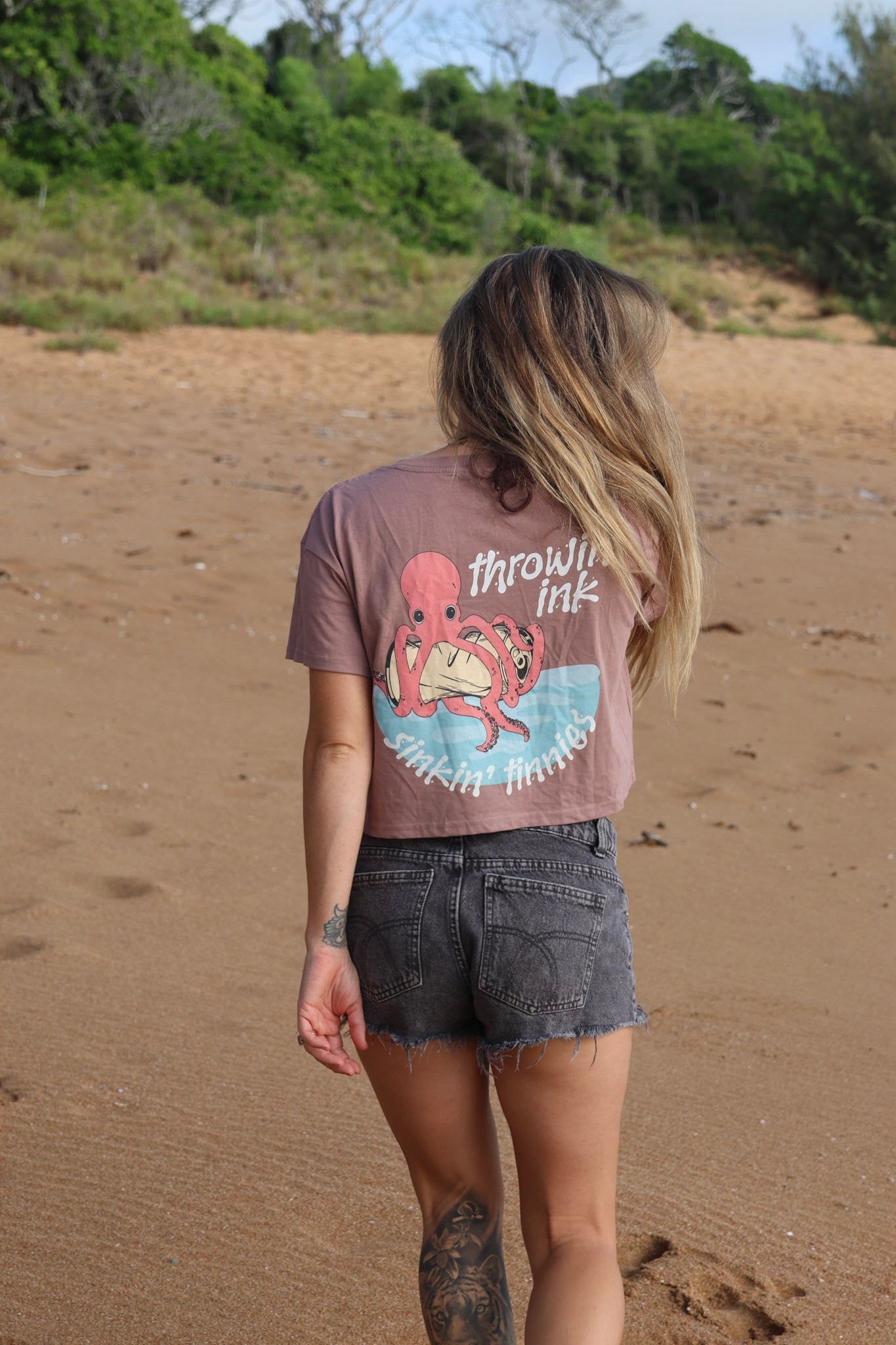 INKED & SINKED CROPPED TEE - HAZY PINK