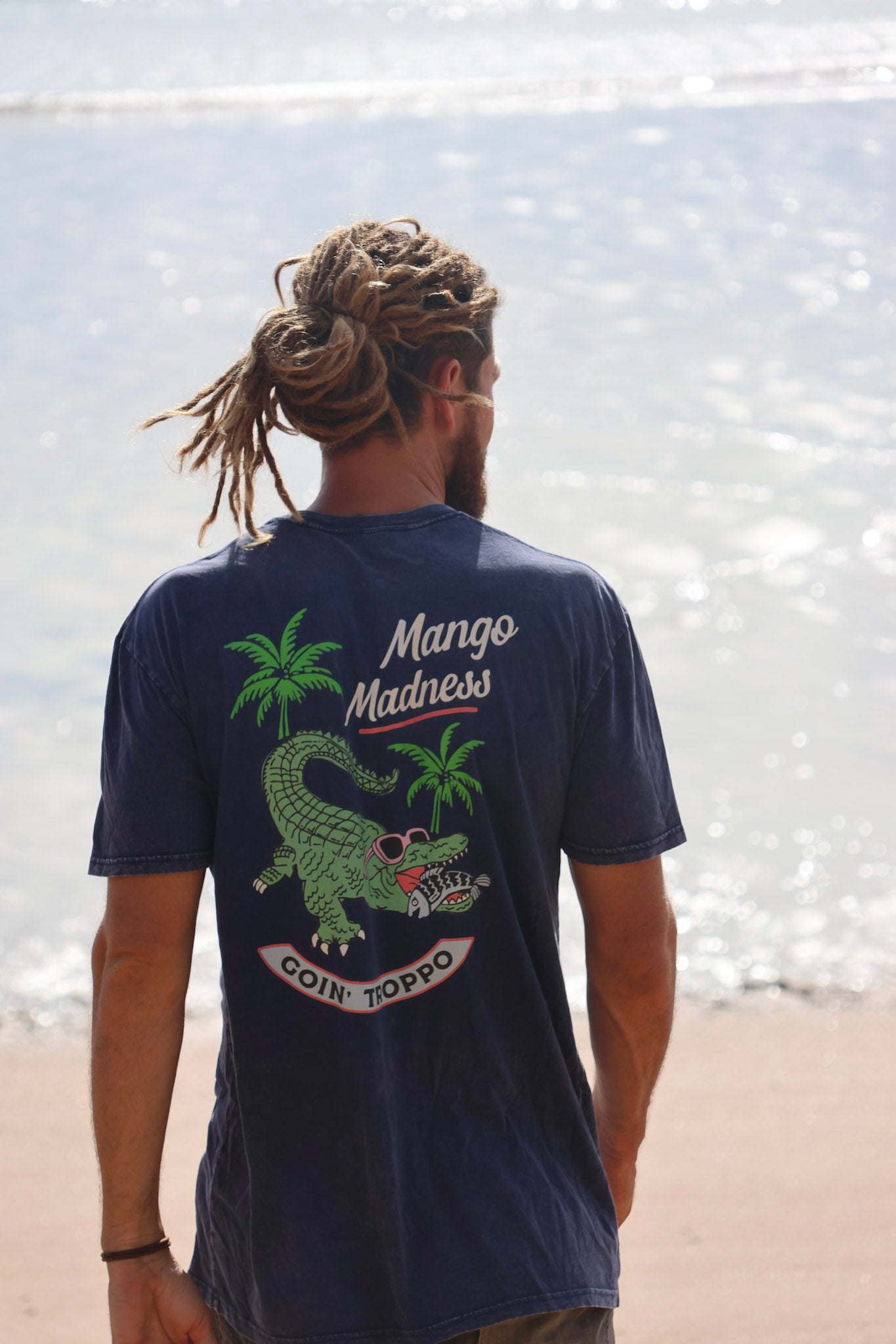 GOIN' TROPPO STONE WASH TEE - BLUE STONE