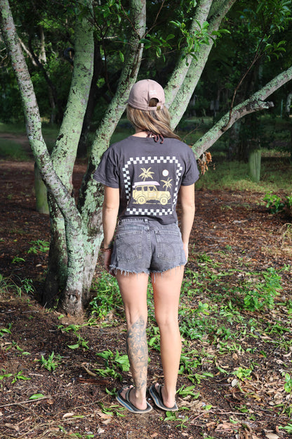 AAOZ LOGO CROPPED TEE - COAL