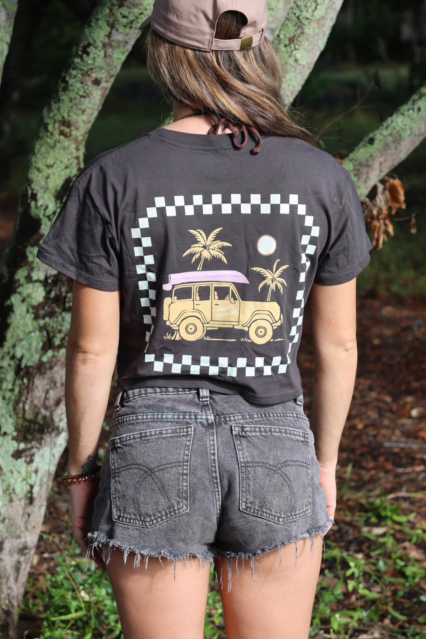 AAOZ LOGO CROPPED TEE - COAL