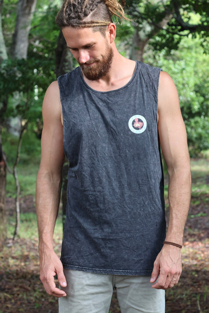 INKED & SINKED STONE WASH TANK - BLACK