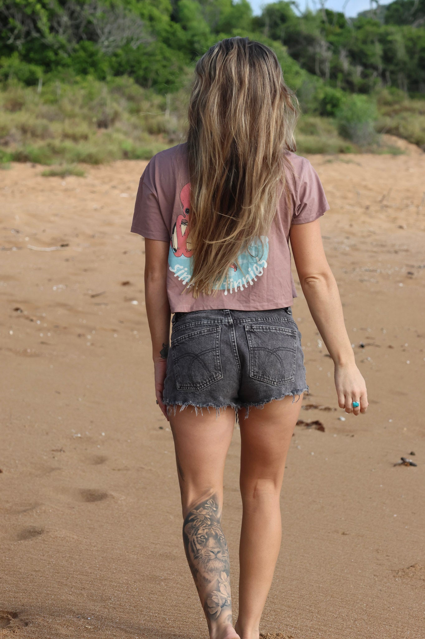 INKED & SINKED CROPPED TEE - HAZY PINK