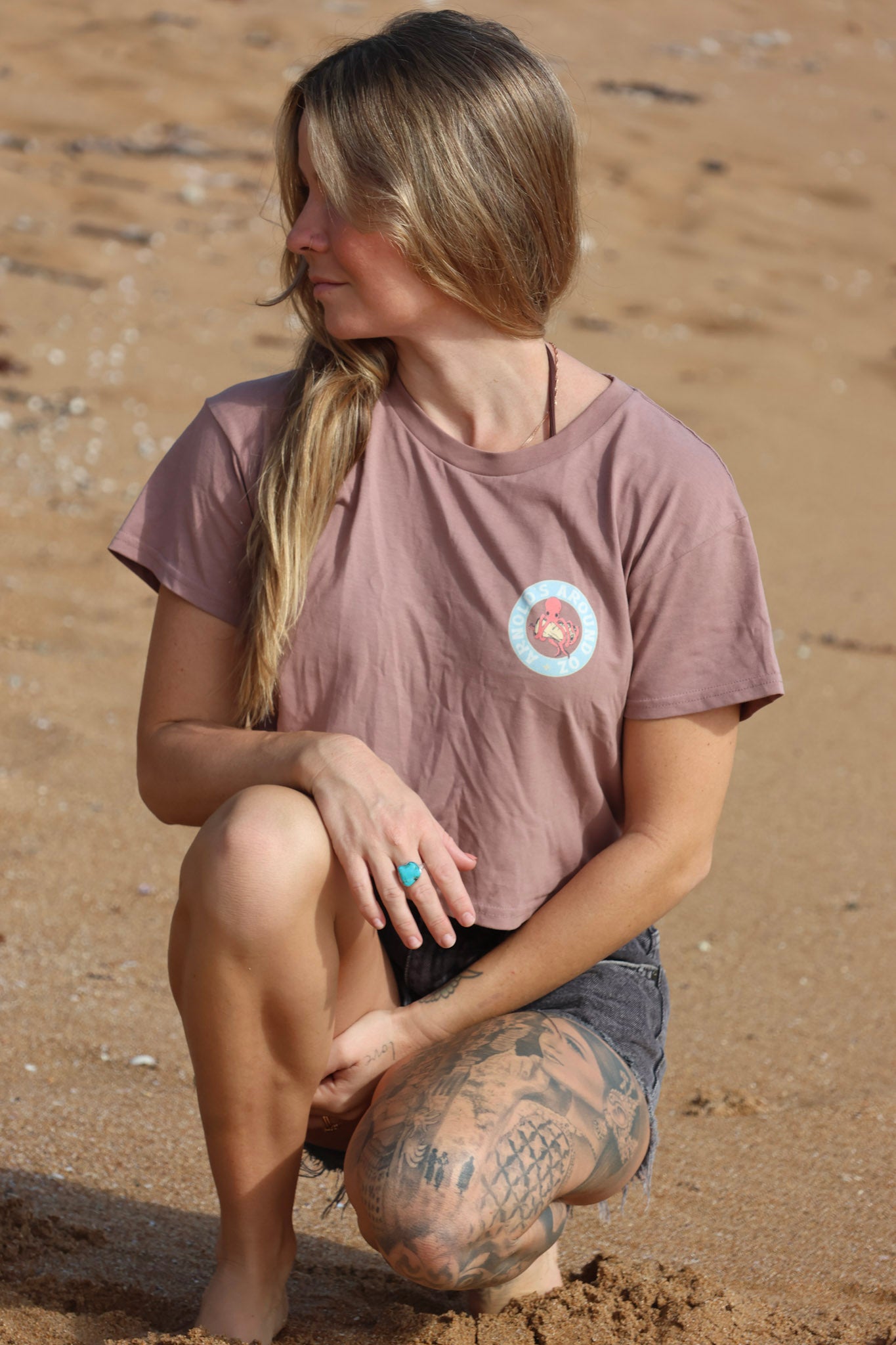 INKED & SINKED CROPPED TEE - HAZY PINK